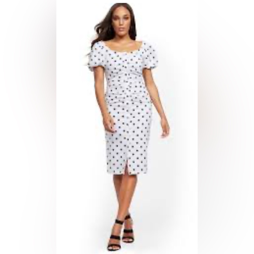 NY & C Elegant Polka Dot Dress